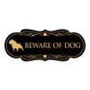 Signs ByLITA Designer Beware of Dog Sign(Black Gold) - Large