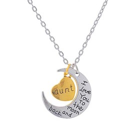 ShiQiao Spl Aunt Gifts Aunt Heart Pendant Necklace Family Member Birthday Christmas Gifts for Aunt from Niece Nephew
