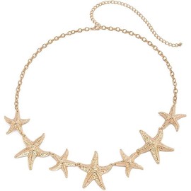 TELAIN Belly Chain Gold With A Unique Starfish Design, Fashionable Women's Waist Chain For Vintage Look, Perfect For Summer Outfits And Beach Parties