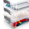 Sumnacon Multi-functional Pencil Case, Stackable Plastic Transparent Simple Clear Storage