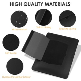 HoYiXi 13 Inch Laptop Sleeve Case Leather Bag Compatible with MacBook Air 13.3/13.6 M1 M2/MacBook Pro 13 2022-2016/Dell XPS 13/Surface Pro X/8/7 /6/5/Surface Laptop 13.5 Inch, black