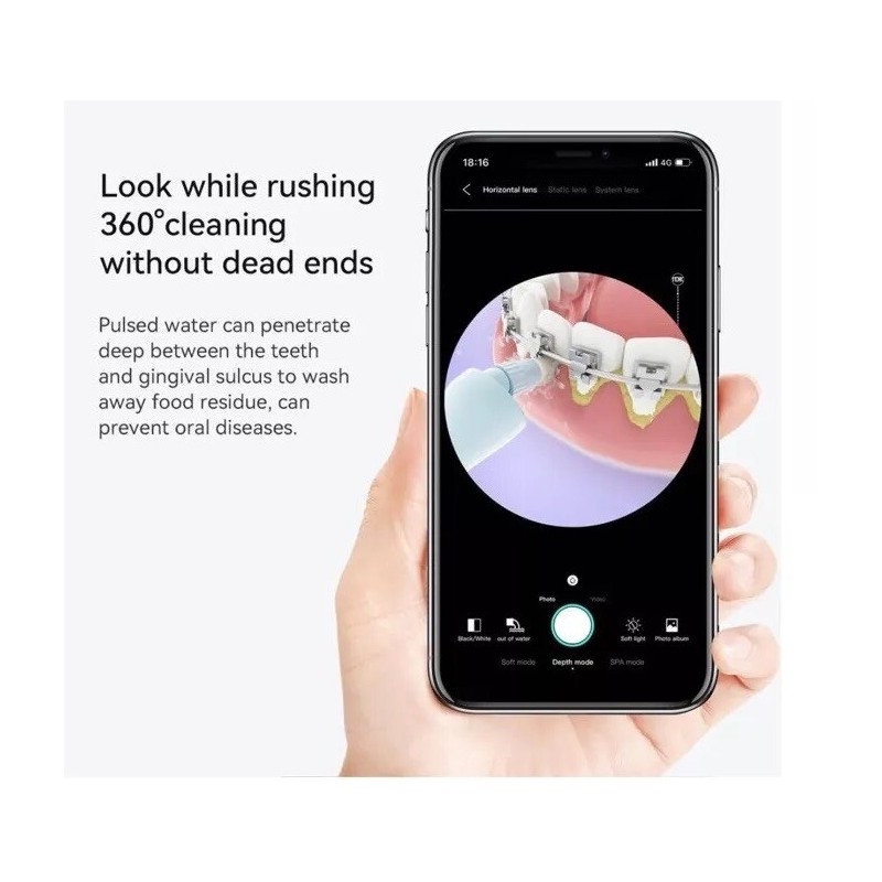 CleanEze Mini Visual Water Flosser w/Camera - 3 Jet Tips,