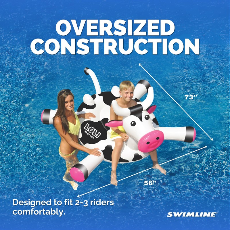SWIMLINE ORIGINAL 90268 Giant Inflatable LOL Cow Pool Float |