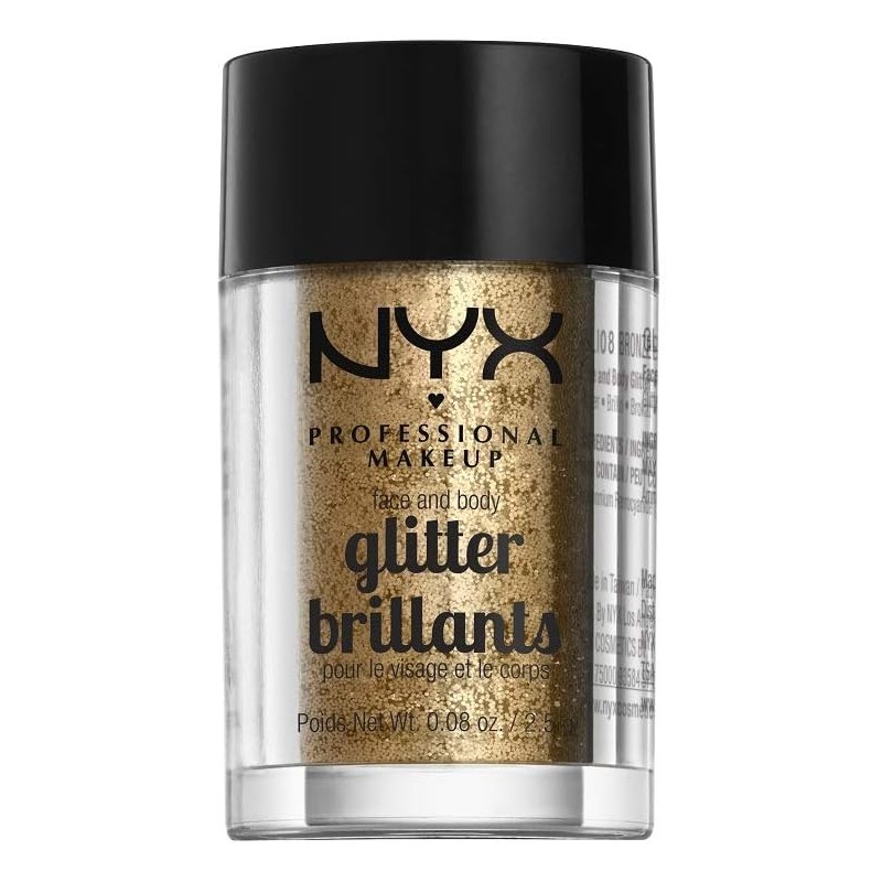 NYX Professional Makeup, Glitter para rostro y cuerpo, Tono Crystal,