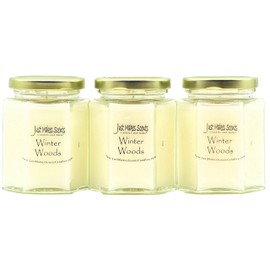 3 Pack - Winter Woods Scented Blended Soy Candle | Pine, Fir, Cedar & Eucalyptus Fragrance Blend | Hand Poured in USA by Just Makes Scents (8 fl oz)