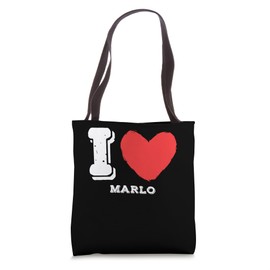 I Love Marlo Bold Statement Name Tote Bag