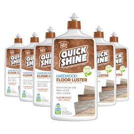 Quick Shine Hardwood Floor Luster-Polish 27oz-6pk | Plant-Derived w/Carnauba | Safer Choice, No PFAS, pH Neutral | Ready to Use Formula w/Anti-Slip Technology | Simply Squirt & Spread | Made in USA