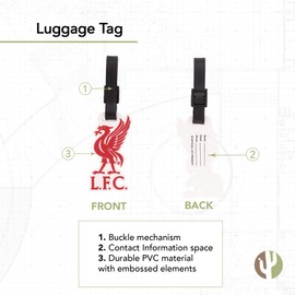 Desert Cactus Liverpool FC Luggage Tag Football Soccer Durable PVC Travel ID Label for Bags and Backpacks (Style B)