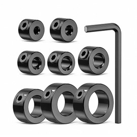 1 Set Drill Depth Stop,Step Drill Bit Depth Stop Collar Ring Positioner Locator,3 4 5 6 8 10 12 16mm,with Hexagon Wrench Spacing Ring Set,Suitable for Woodworking,Furniture Making and Decoration
