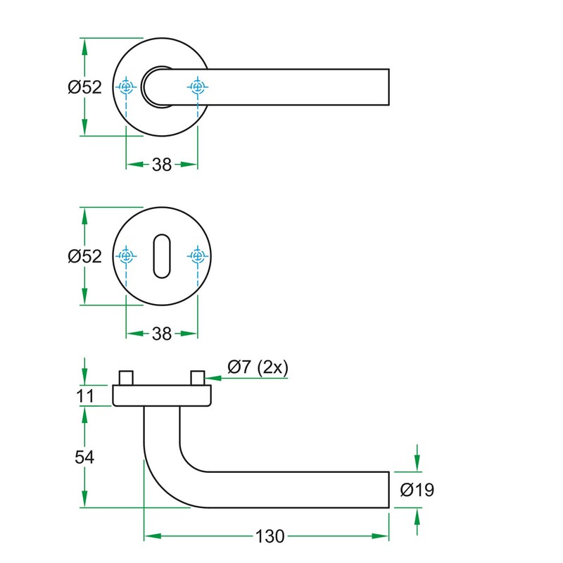 Aperit Door Handle: Stainless Steel Door Handle Pair with Bunbart