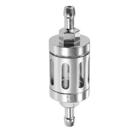 A ABSOPRO Universal Gas Inline Fuel Filter Gasoline Filter 8mm for Small Engines Bike ATV Motorbike Silver Tone