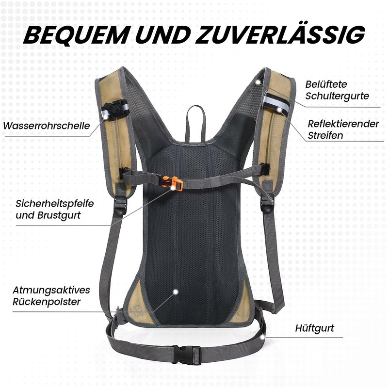 Nepest Hydration Backpack 8L - Bicycle Backpack & Ski Backpack