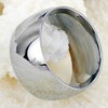 Fashion Month Men's 12mm Classic Silver Titanium Stainless Steel Ring