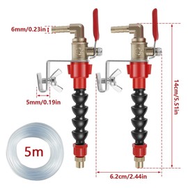 Dust Remover Water Sprayer for Cutting Machine, Cutting Machine Misting System Water Sprayer, Universal Dust Remover Water Sprayer System Nozzle, Coolant Misting Dust-Proof (5m pipe set)