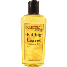 Falling Leaves Massage Oil, 4 oz, With Sweet Almond Oil and Organic Jojoba Oil, Preservative Free