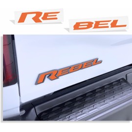 Reflective Concepts Rebel Tailgate Emblem Inlay Decal Sticker - 2019-2025 Ram 1500 Rebel - (Color: Reflective Orange)