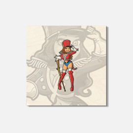 Unbranded Christmas Toy Soldier Sexy Cartoon 4'' X 4'' Square Wooden Coaster