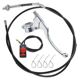 HOLATO 22mm 7/8" Left Clutch Brake Handle Lever Perch 68" Drum Brake Cable Switch for Predator 196cc 212cc Baja Warrior Massimo MB165 MB200 Coleman CT200U BT200X CT200U-EX Yerf-Dog Mini Bike Silver