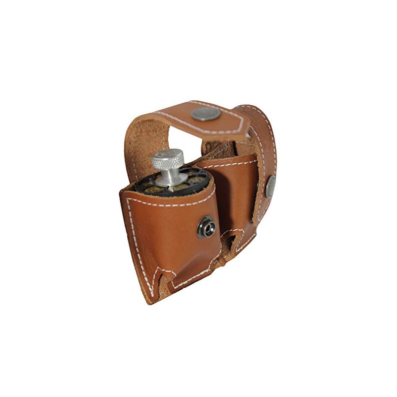Barsony New Saddle Tan Leather Revolver Double Speed Loader Pouch