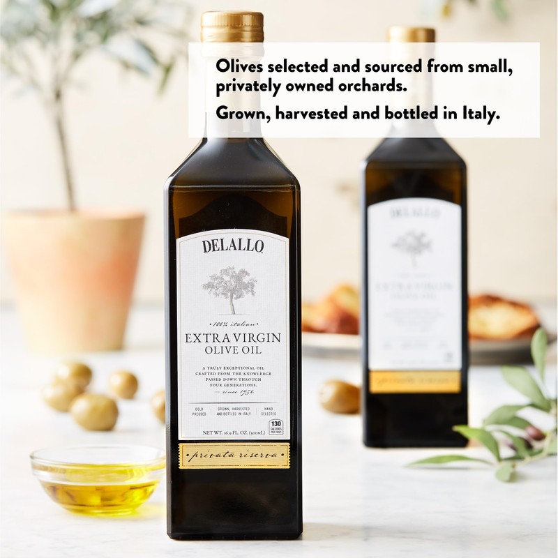 DeLallo Private Reserve Extra Virgin Olive Oil, 16.9 oz Bottle,