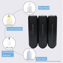 Shampoo Dispenser Bathroom Soap Pump Dispenser Organizer for Kitchen Hotel Home Black