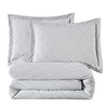 Chezmoi Collection 3-Piece Embossed Velvet Comforter Set Full Size, Gray