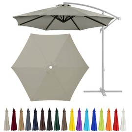 GLDDFDG 9Ft 6 Ribs Patio Umbrella Replacement Canopy (Canopy only), Canopy Replacement UV Protection Waterproof Outdoor Table Market Yard Umbrella Top Outdoor Umbrella Canopy,Topaz,9FT