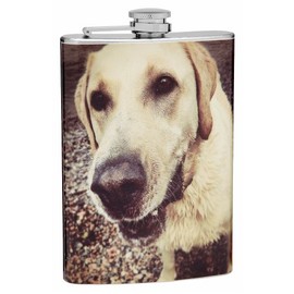 8oz Insert Your Own Pet Photo Hip Flask, Free Personalization