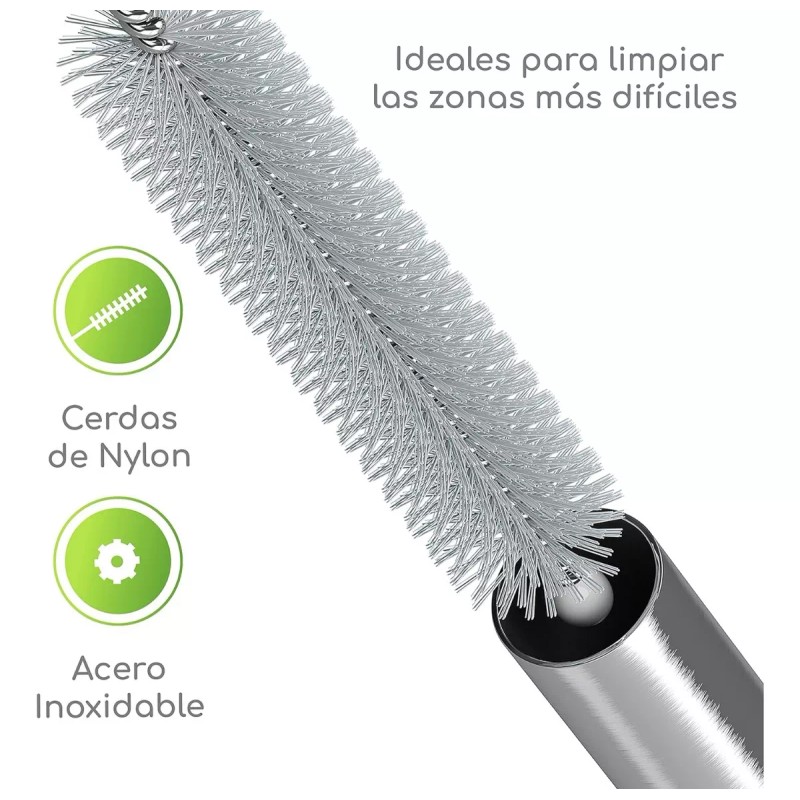Universo en Linea Paquete 10pz Cepillo Lavar Popotes Reutilizable 17