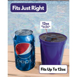 PartyPrints 100 Pack 10 to 12 Oz Purple Reusable Blank Plastic Cups, Stadium Cups Bulk – BPA Free Dishwasher Safe Party Cups, Colored Cups Perfect for Party, Wedding, Birthday Graduation, Clubs