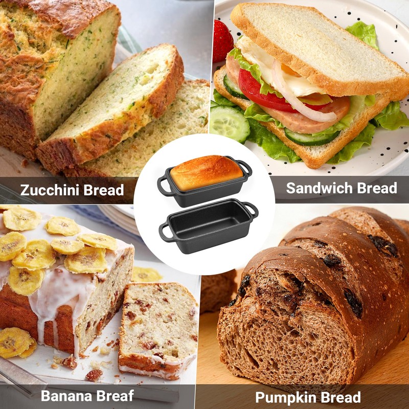 Apatiner 2 in 1 Cast Iron Bread Pan with Lid,