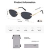 SOJOS Retro Small Oval Sunglasses Womens Trendy Rimless Sun Glasses