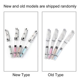 4PCS Transparent Fountain Pen Piston Fill Fountain Pen 0.5mm Fine Nib Fountain Pen 0.5mm Fountain Pen Stainless Steel Ink Pens for Office Home Daily Writing Christmas Gifts