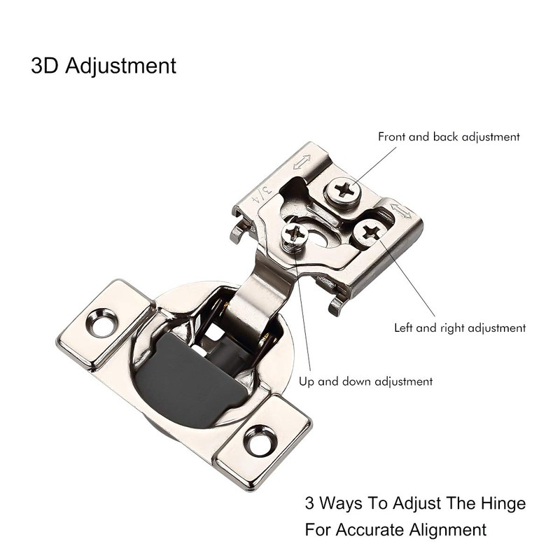 FURNIWARE 50 Pieces Soft Closing Cabinet Hinges, 3/4 inch Overlay