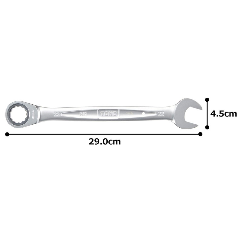 TONE Ratchet Glasses Wrench RM-22 Double Side Width 0.9 inches