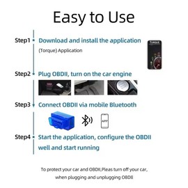 UKDGTMR Mini Bluetooth OBD II Code Reader EOBD Scanner Adapter Automotive Engine Diagnostic Scan Tool for Android and IOS