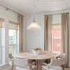KLOSM Plug in Pendant Light Alabaster Glass Dome Shade Hanging