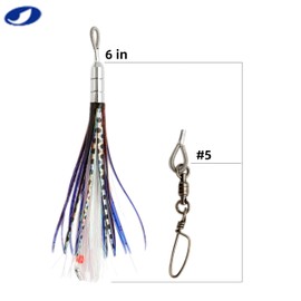 OCEAN CAT Saltwater Trolling Lures Bird Teaser Rigged with Hook for Wahoo Tuna Mahi Dolphin Sailfish Marlin (#038-Purple, 6")