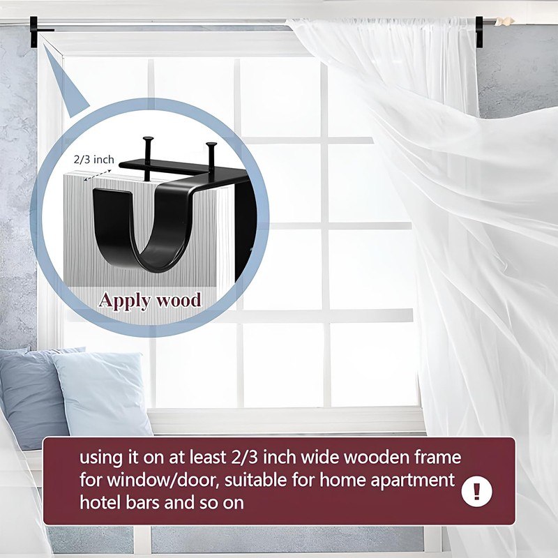 Easy No Drill Curtain Rod Holder, Curtain Rod Holders Single