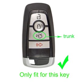 kcpros 2Pcs Rubber Silicone 4 Buttons Remote Smart Key Fob Cover Case Protector Keyless with Keychain Compatible with Ford Mustang Expedition Edge Explorer 2022 2021 2020 2019 2018 Black Red