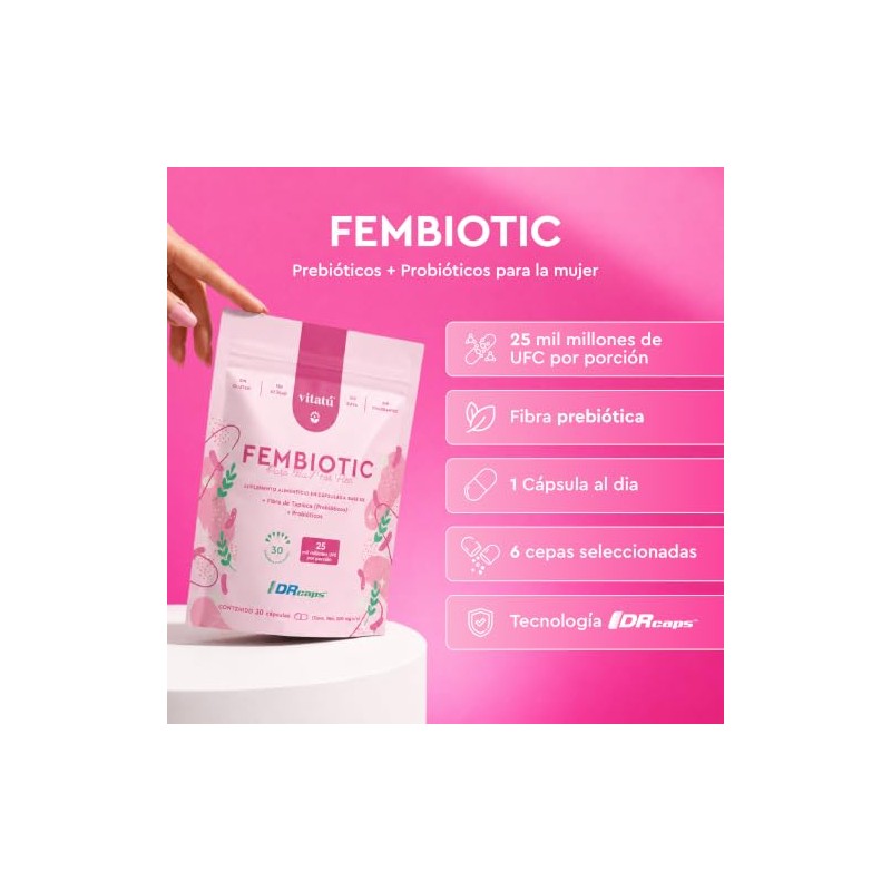 Vitatú | Fembiotic Probióticos para Mujer | Prebióticos + Probióticos