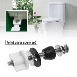 The Lord of the Tools 2 Set Toilet Seat Hinge Bolts Kit Hinge Bolt Replacement Top-Fixed Hinge Universal Toilet Seat Stainless Steel Rubber Hinge Bolt