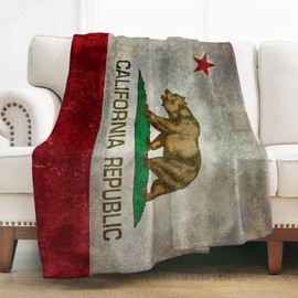 Levens California Flag Throw Blanket Gifts for Women Girls Boys, Retro Decor for Couch Bed Sofa Travelling Camping, Birthday Christmas Soft Cozy Lightweight Blankets for Kids Adults 50"x60"