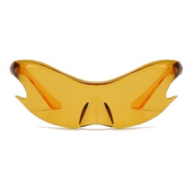 LJCZKA Randlose y2k Sonnenbrille Damen Herren Futuristische Sonnenbrille Sportbrille Radsportbrille One Piece UV-Schutz