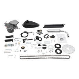 80cc 2-Stroke Bicycle Engine Kit, Petrol Bicycle Motor Kits with Chain, Petrol Engine for Bicycle with CDI Ignition, 44 Teeth, Bicycle Motor Petrol for 26/28 Inch Mountain/Road Bikes, Up to 40 km/h