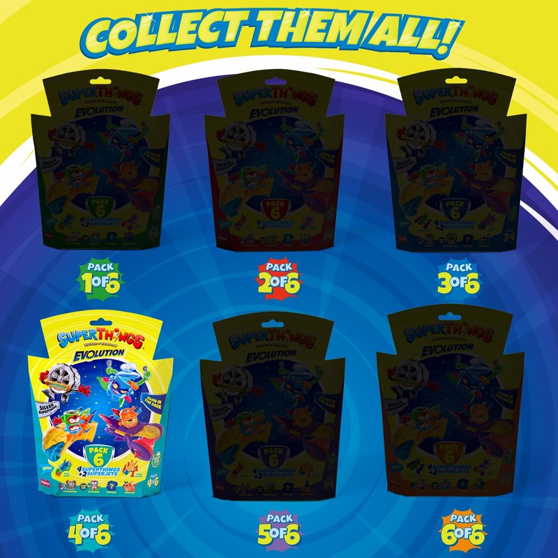 SUPERTHINGS Evolution series – Pack of 6. Includes 4 SuperThings