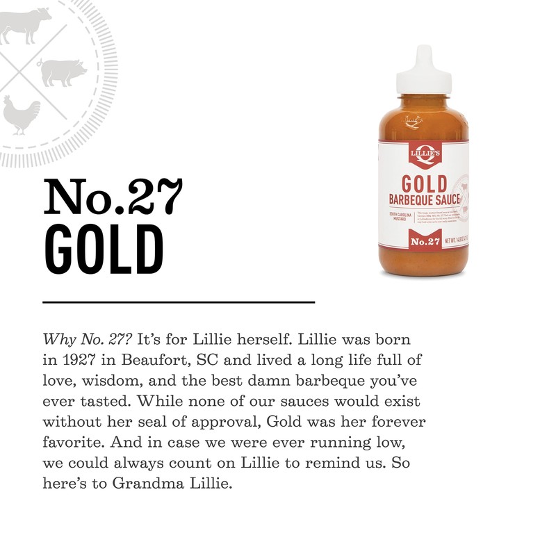 Lillie's Q - Gold Barbeque Sauce, Gluten-Free, Non-GMO, No Preservatives,