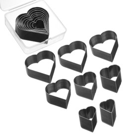 sourcing map Leather Heart Shape Punch Cutter Set 8 Sizes Leather Hollow Cutter Kit Durable Punch Die Kit Carbon Steel Leather Punch Tool for Canvas Strap Belt Leathercraft Working 8pcs