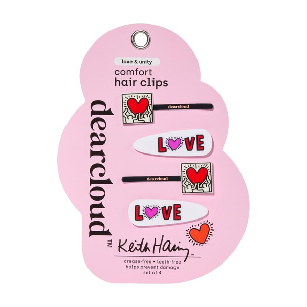 dearcloud x Keith Haring Love & Unity Comfort Hair Clips