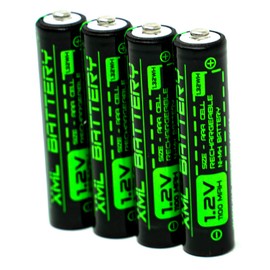 XML Battery (4 Pack) 1.2v 1100mAh AAA Ni-MH Low Self-Discharge Rechargeable Battery for Solar Lights, More